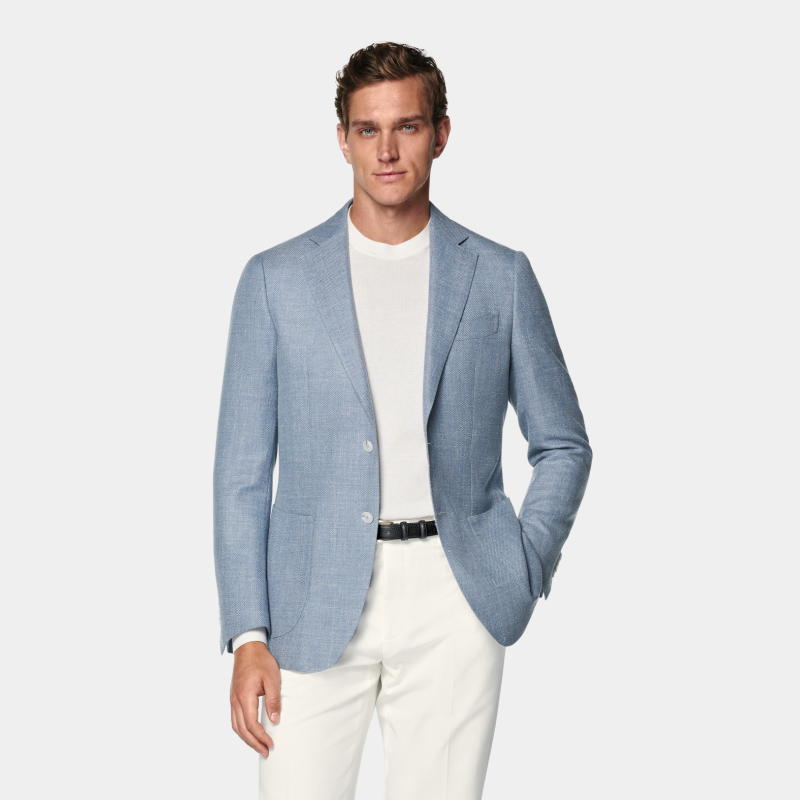 SUITSUPPLY浅蓝色羊毛柞蚕丝混纺外套休闲男西装上衣,男装,休闲西服,淘宝优惠券,粉丝福利购,淘宝优惠卷