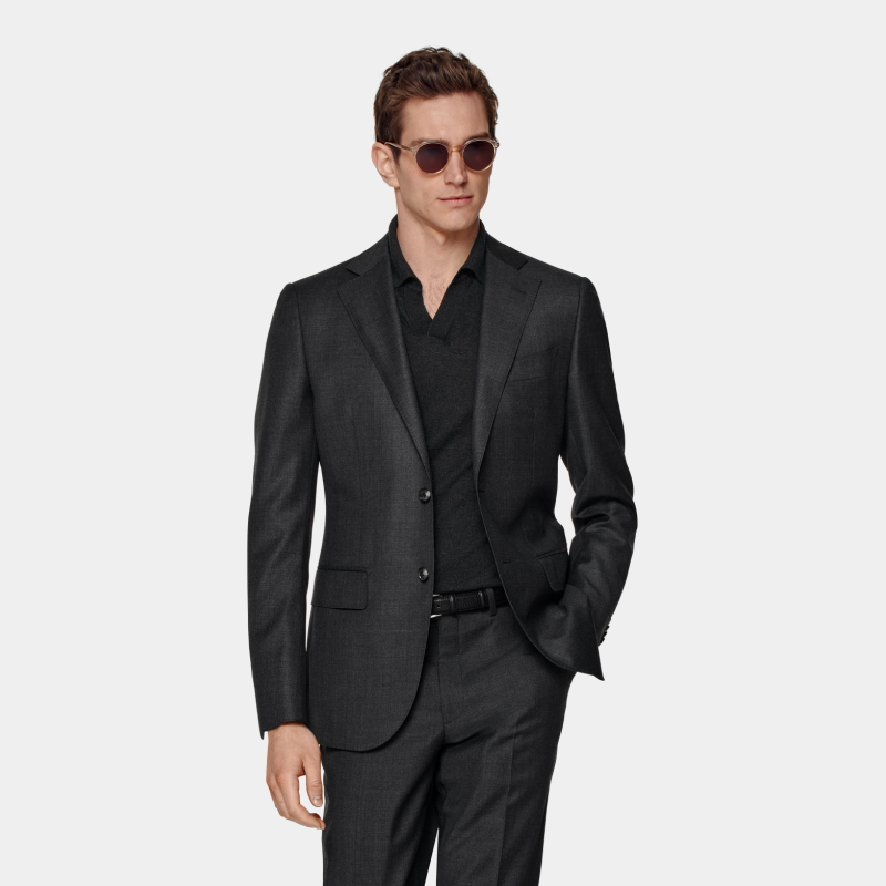 【天猫专享】奥莱SUITSUPPLY深灰色S110支羊毛西服外套男西装上衣