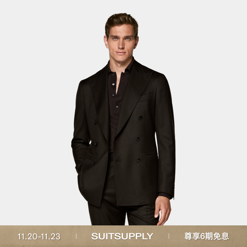 SUITSUPPLY深棕色羊毛西装上衣