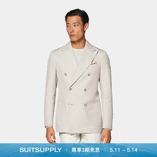 商务男士 上衣 双排扣西装 SUITSUPPLY砂砾色棉西服修身 夏季