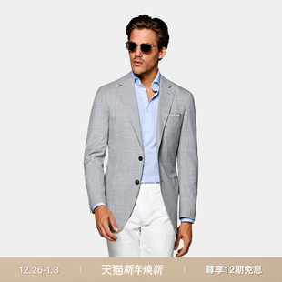 SUITSUPPLY浅灰色S120支热带羊毛外套男士 上衣 西装
