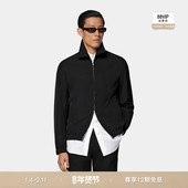 25春SUITSUPPLY黑色羊毛混纺飞行员夹克外套休闲