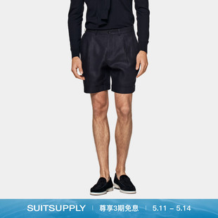 Bosa藏青色男士 亚麻短裤 SUITSUPPLY 夏季