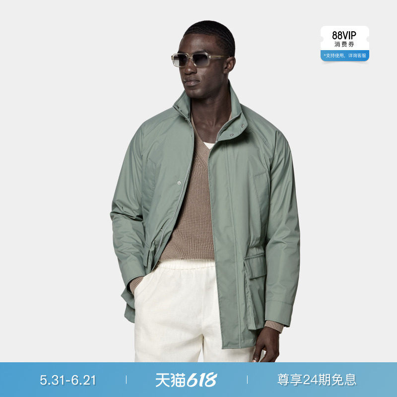 26夏季新品SUITSUPPLY中绿色男士插肩袖野战外套夹克