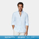 SUITSUPPLY浅蓝色亚麻衬衫 新款 特别修身 领休闲商务 24夏季 经典 男士