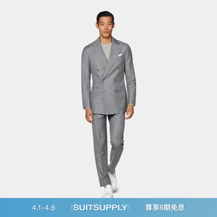 SUITSUPPLY浅灰色S110支羊毛西服修身 西装 套装 男士