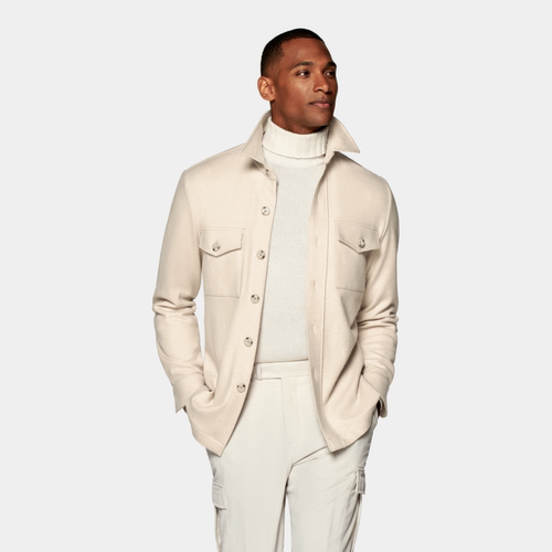 Suitsupply浅棕色羊毛混纺外套