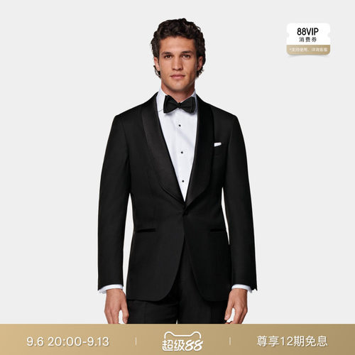 Suitsupply黑色羊毛礼服西装外套