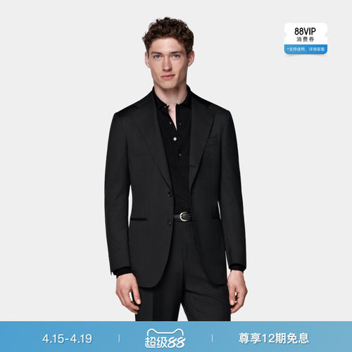 Suitsupply黑色羊毛西装上衣