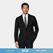 26春夏新品 上衣外套 SUITSUPPLY黑色热带羊毛单排扣西装