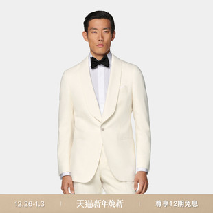 SUITSUPPLY米白色Traveller四股羊毛礼服西装 上衣
