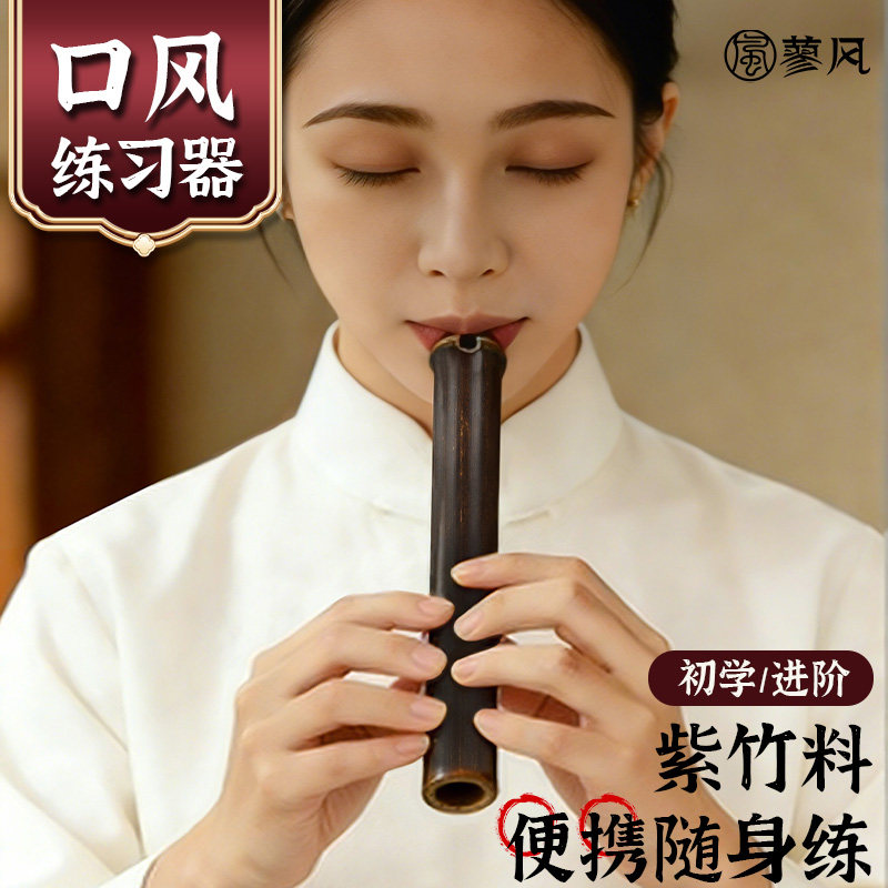 洞箫口风练习器初学者入门专用紫竹笛子小学生辅助吹口吹嘴器便携