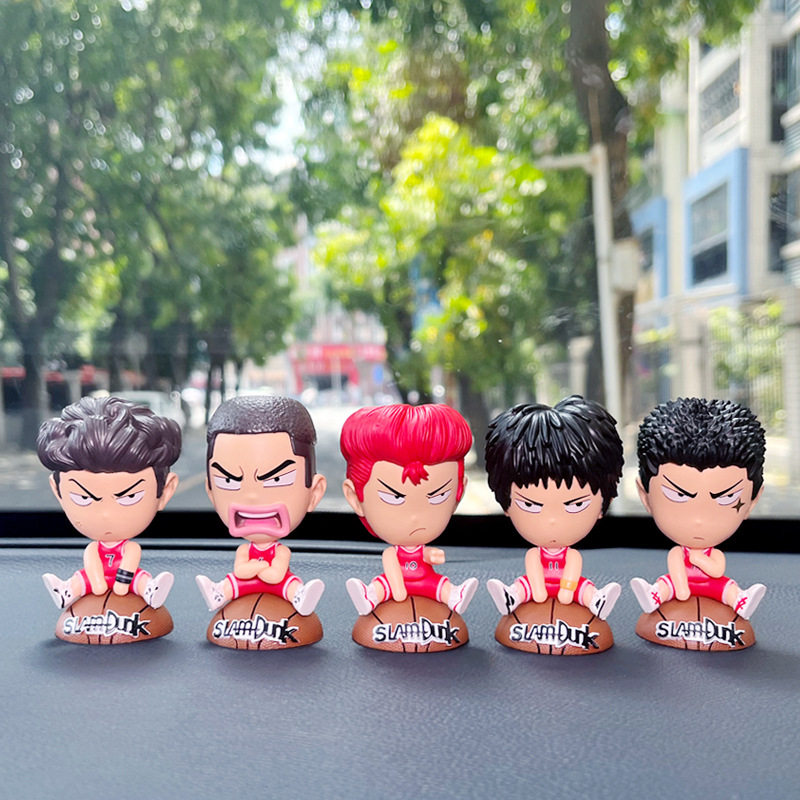 q版大头灌篮高手湘北五虎汽车摆件卡通车内饰用品车载手办扭蛋5款