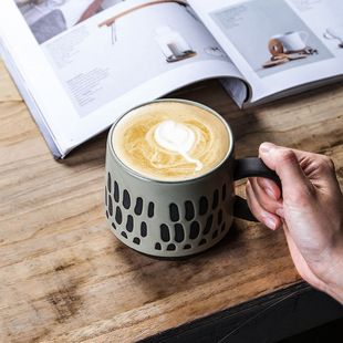 粗陶大容量早餐杯子家用马克杯咖啡杯燕麦片杯高颜值可微波炉