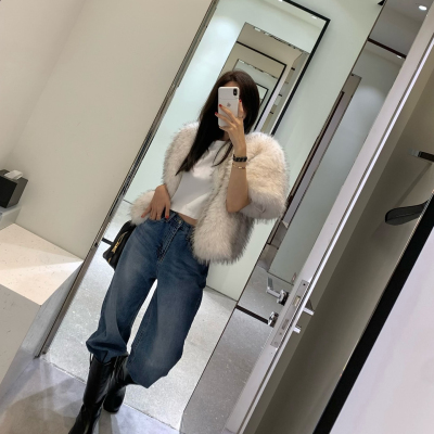 休闲环保毛毛短款马甲女加厚外套