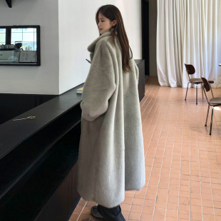 宽松显瘦毛毛大衣 加厚羊羔毛长款 2025新款 水貂毛仿皮草外套女冬季