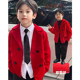 霖霖妈童装 冬男童外套加绒中大童新年衣服男宝宝拜年服 儿童小西装