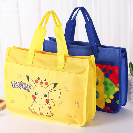 小学生补习袋补课书包A4文件袋美术袋大号卡通可爱儿童手提拎书袋