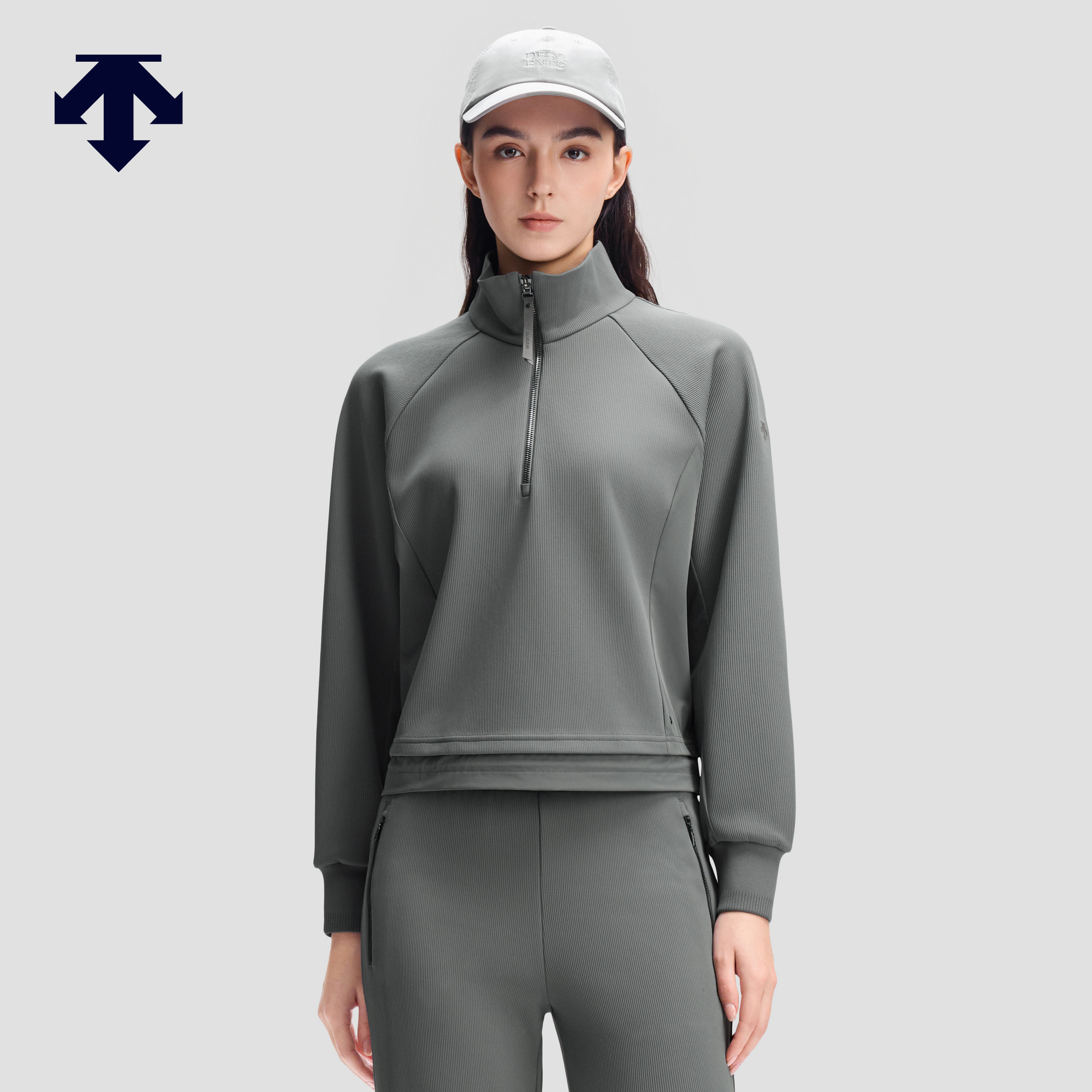 DESCENTE迪桑特WOMEN’S STUDIO系列女士锁温半拉链针织套头衫,运动服/休闲服装,运动卫衣/套头衫,淘宝优惠券,粉丝福利购,淘宝优惠卷