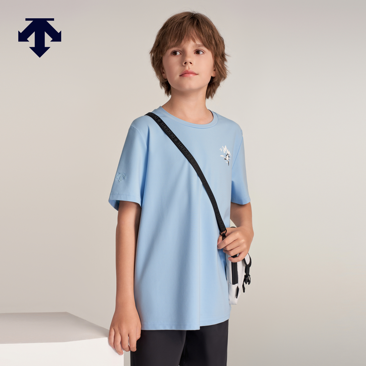 DESCENTE 迪桑特儿童SKI STYLE系列男童短袖针织衫秋季