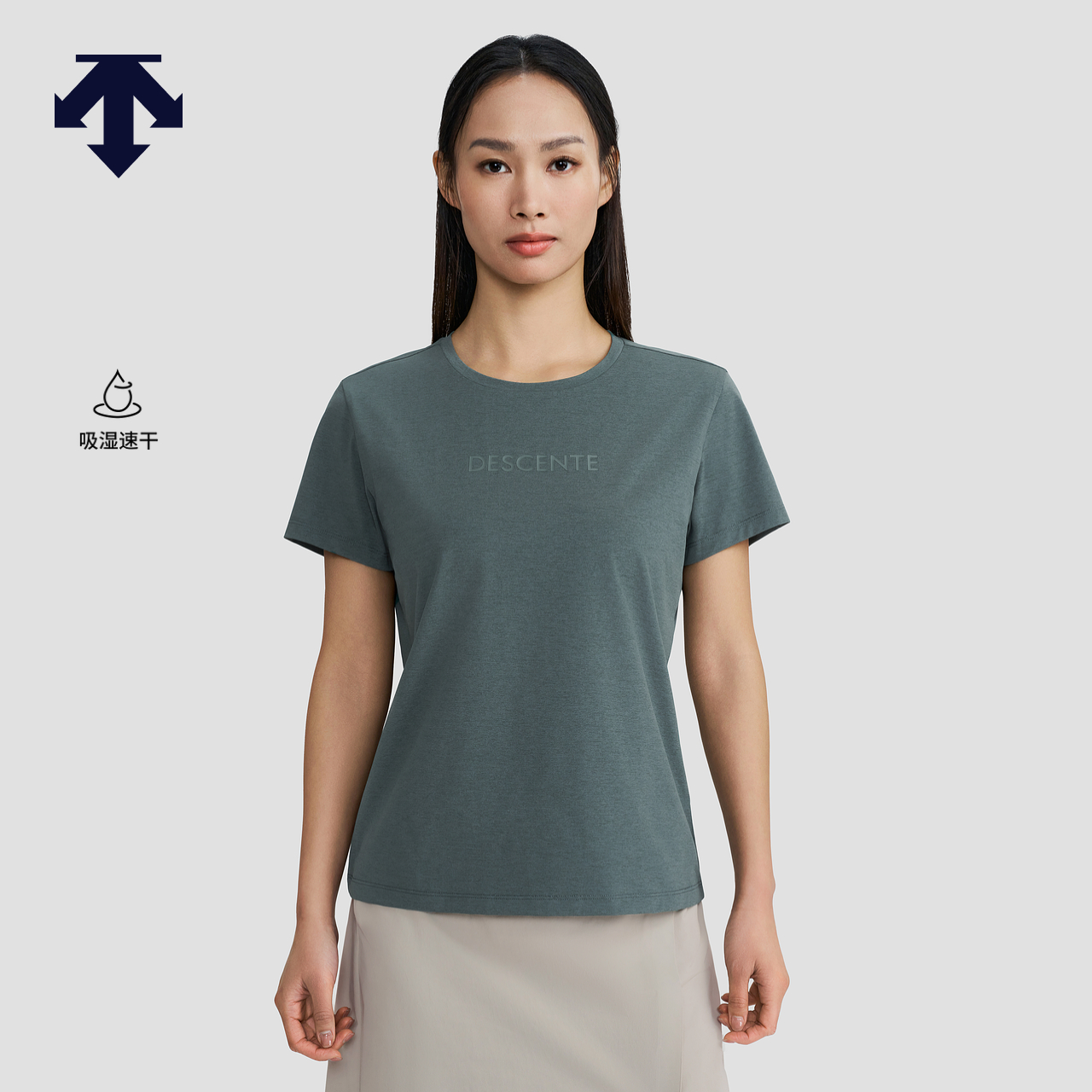 DESCENTE 迪桑特ESSENTIAL系列女士短袖T恤夏季