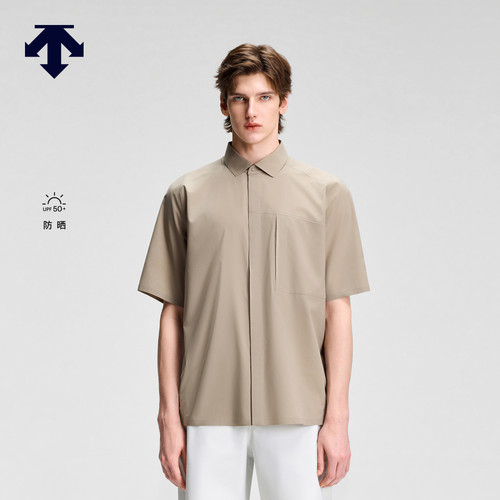 DESCENTE迪桑特DUALIS通勤男士防晒梭织短衬衫夏季新品