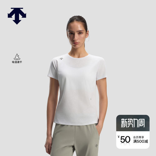 DESCENTE迪桑特WOMEN’S RUNNING女士F360吸湿速干轻量短袖T恤
