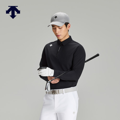 【进口平纹面料】迪桑特高尔夫男士PRO弹力长袖POLO衫 秋季新品