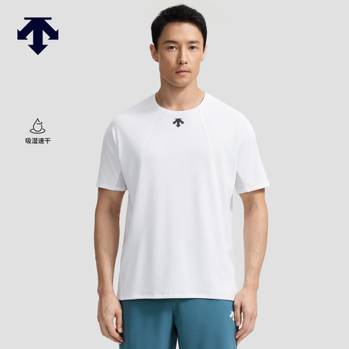 DESCENTE迪桑特RUNNING系列跑步运动健身男士短袖针织衫
