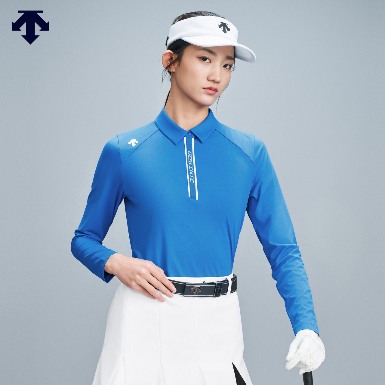 迪桑特高尔夫PRO系列 女士 抗紫外线四面弹长袖POLO衫