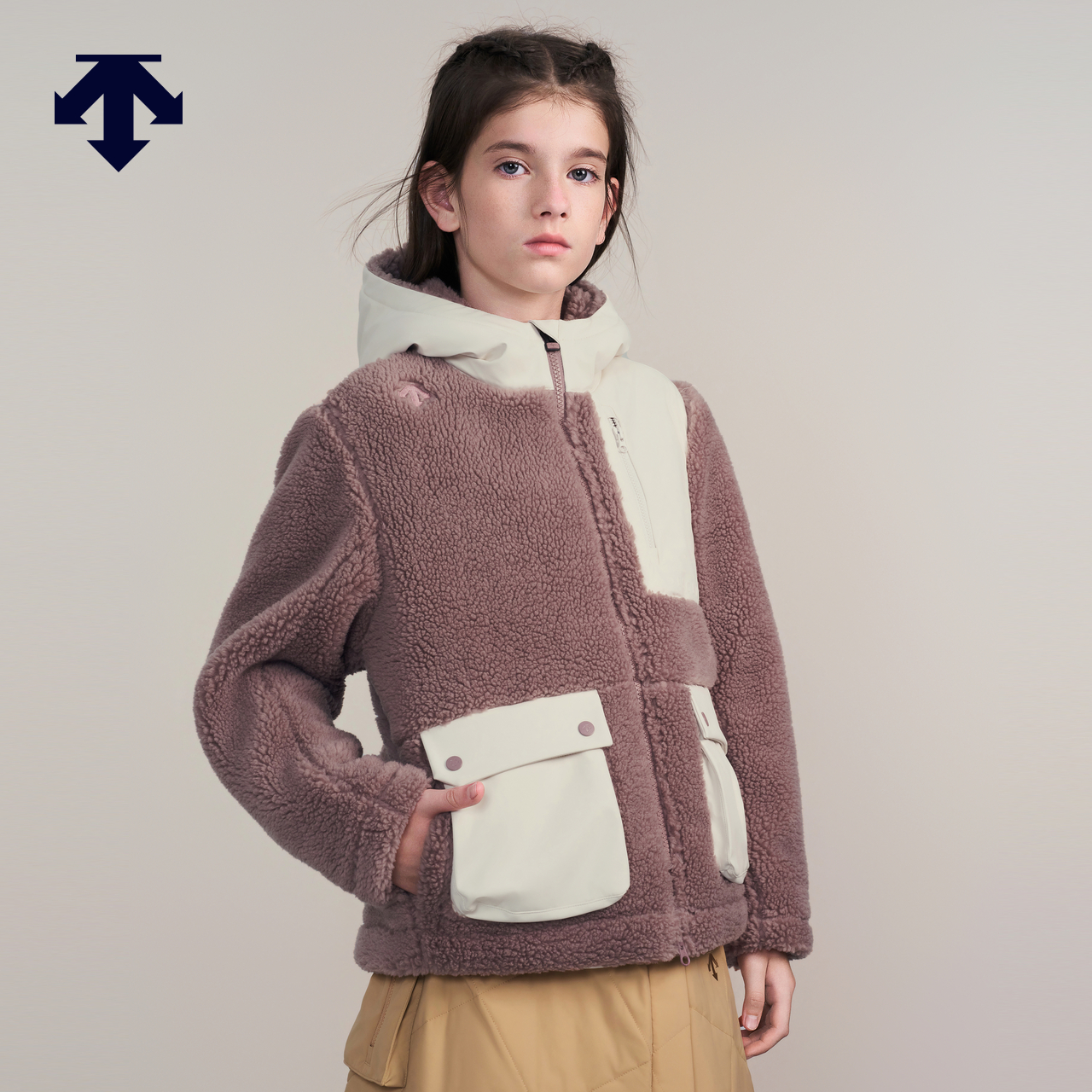 DESCENTE迪桑特儿童MOVEWEAR系列男女童同款针织运动上衣冬季