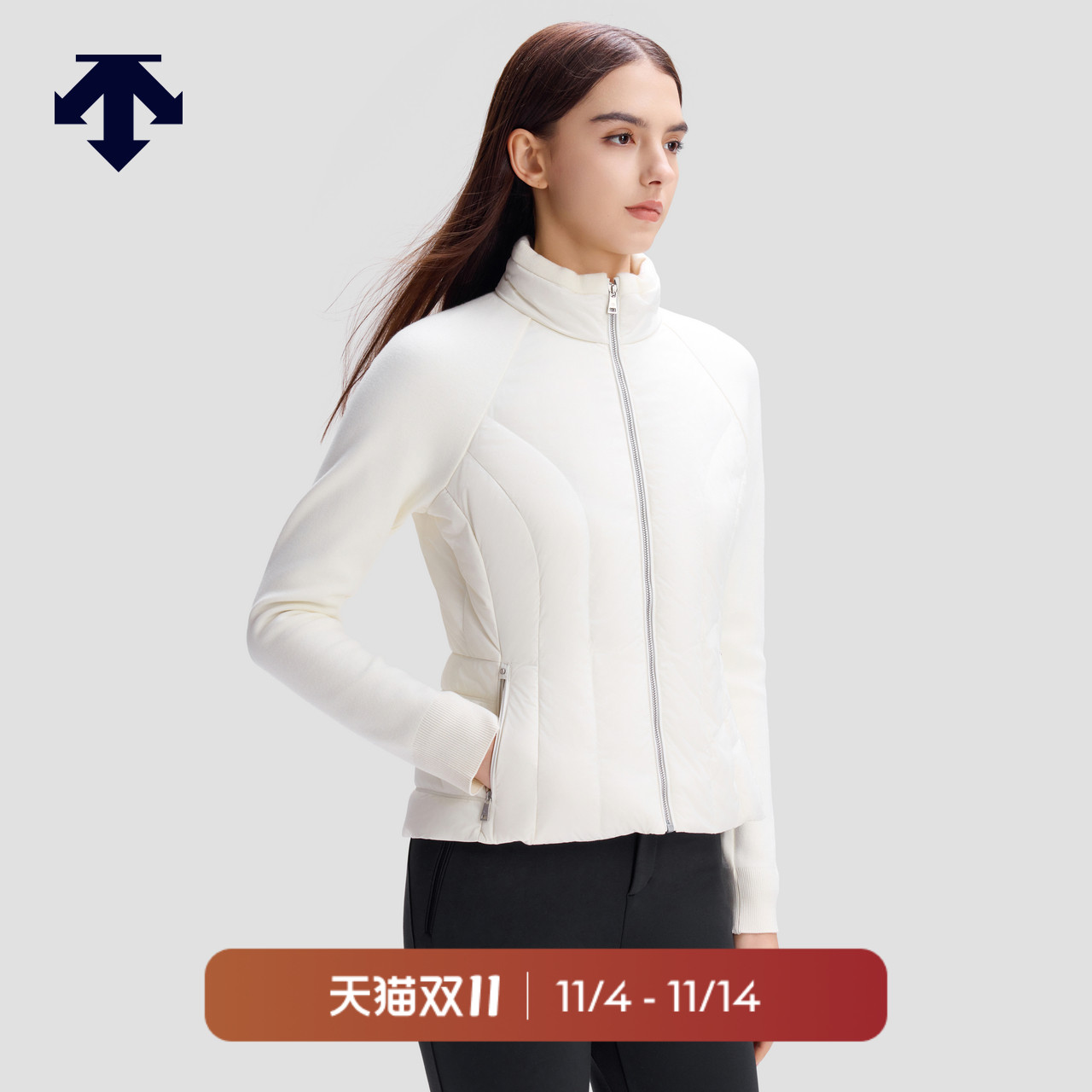 DESCENTE迪桑特WOMEN’S SKI STYLE系列女士修身立领羽绒外套