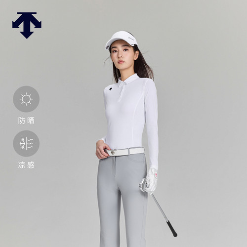 【冰袖一体】迪桑特高尔夫女PRO防晒凉感长袖POLO衫夏季新品