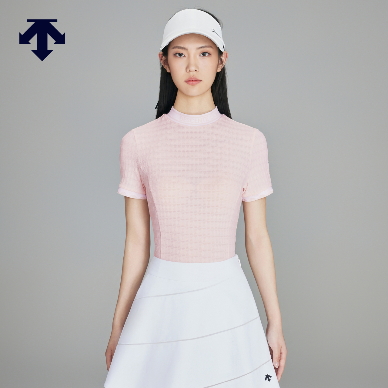 DESCENTEGOLF迪桑特高尔夫女士肌理感短袖POLO衫