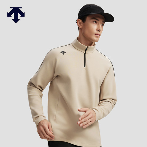 DESCENTE迪桑特RUNNING系列跑步运动健身男士半高领针织套头衫