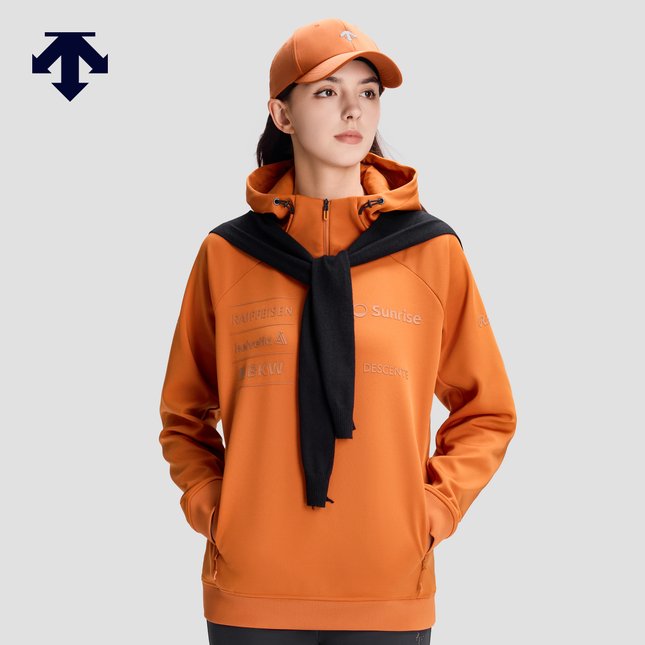 DESCENTE迪桑特SKI STYLE系列运动休闲男女同款连帽卫衣秋冬新品