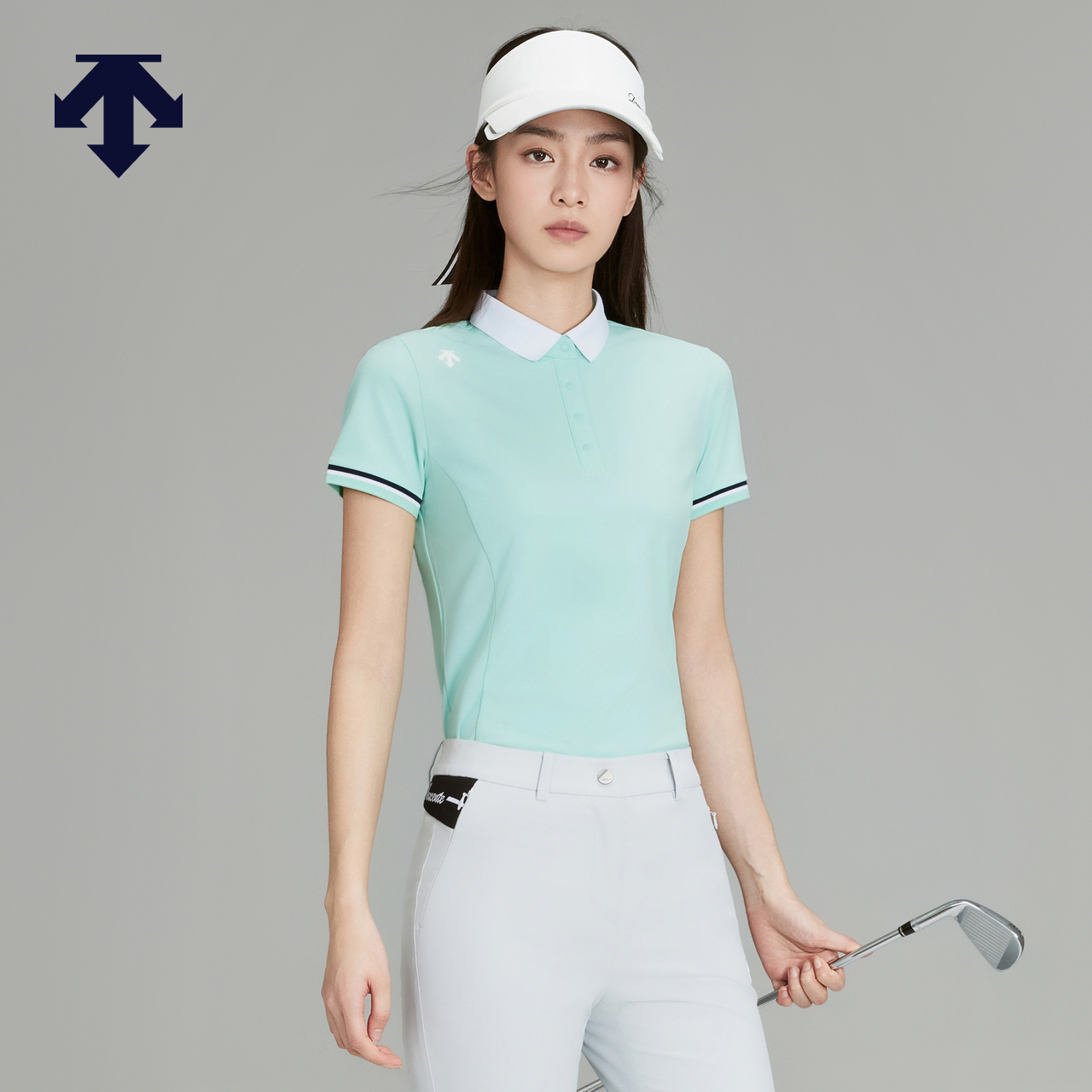 【进口防晒面料】迪桑特高尔夫女士短袖POLO衫 春夏
