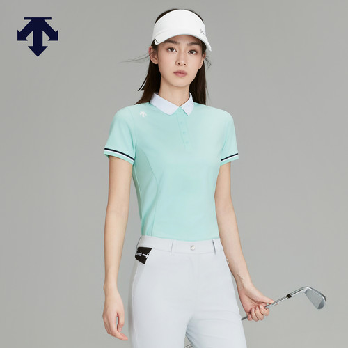 【进口防晒面料】迪桑特高尔夫女士修身短袖POLO衫