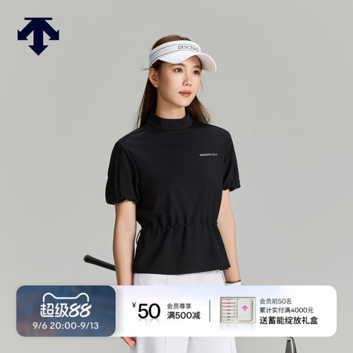 DESCENTEGOLF迪桑特高尔夫女士S-CORE系列泡泡袖收腰短袖早秋新品