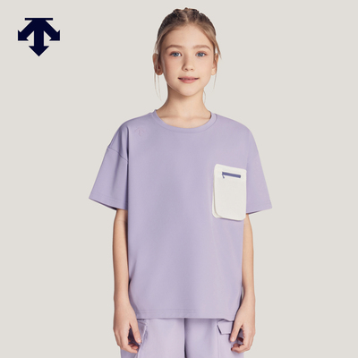 DESCENTE迪桑特儿童MOVEWEAR男女童运动短袖T恤防晒挺阔