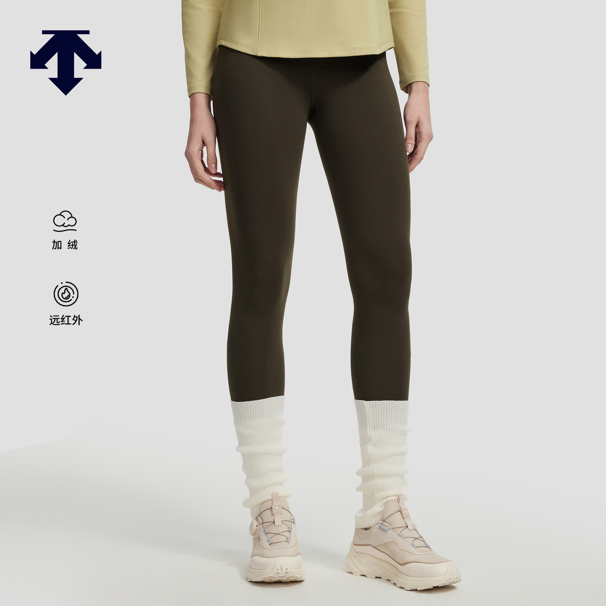 DESCENTE迪桑特PERFORMANCE系列女士远红外发热加绒亲肤紧身裤