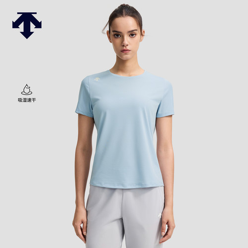 DESCENTE迪桑特WOMEN’S RUNNING系列F360女士吸湿速干短袖针织衫