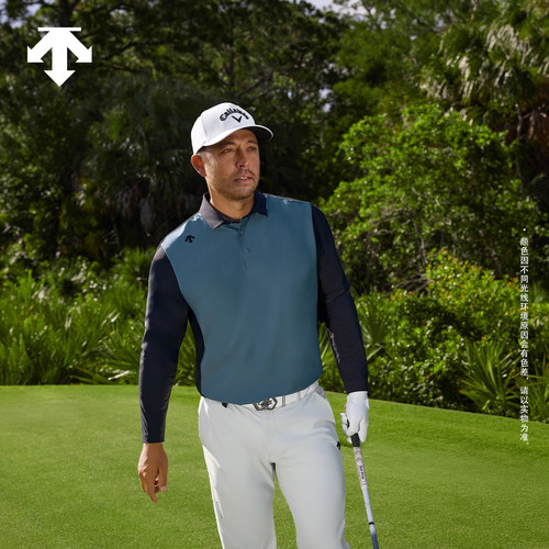 DESCENTEGOLF迪桑特高尔夫男士PRO系列简约长袖POLO衫秋冬