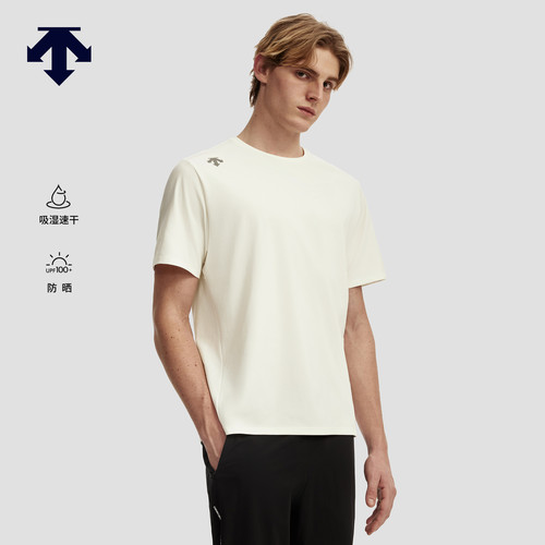 DESCENTE迪桑特RUNNING系列男士吸湿速干防晒短袖T恤针织衫新品