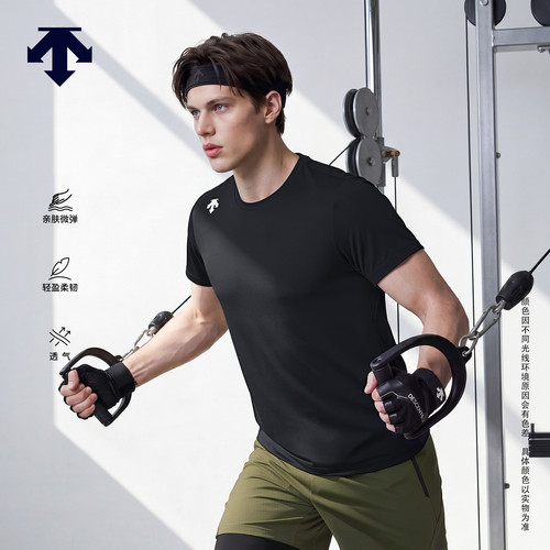 DESCENTE迪桑特TRAINING男士D-TOUGH亲肤透气圆领短袖T恤新品