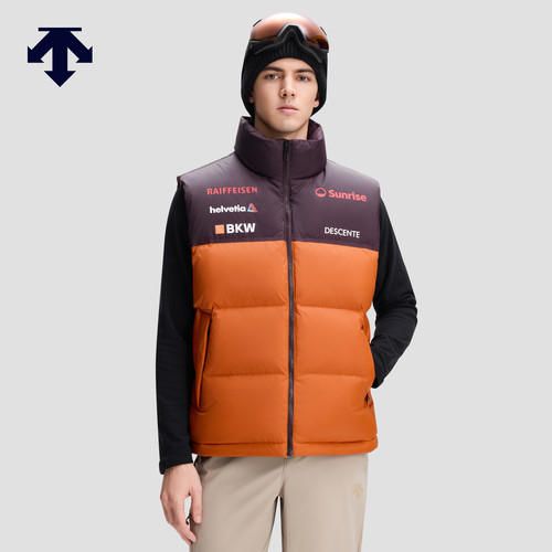 DESCENTE迪桑特SKI STYLE系列运动休闲Replica拼色男士羽绒马甲