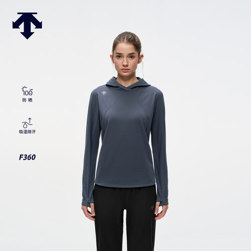 DESCENTE迪桑特WOMEN’S RUNNING系列女士连帽卫衣