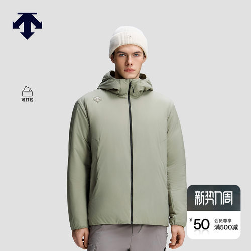 DESCENTE迪桑特SKI STYLE运动户外休闲男士薄棉连帽棉服可打包