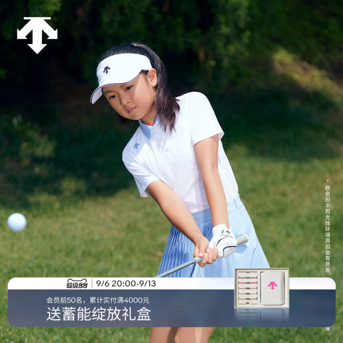 DESCENTE迪桑特儿童 GOLF 女童短袖运动4 PRO POLO衫 凉感防晒