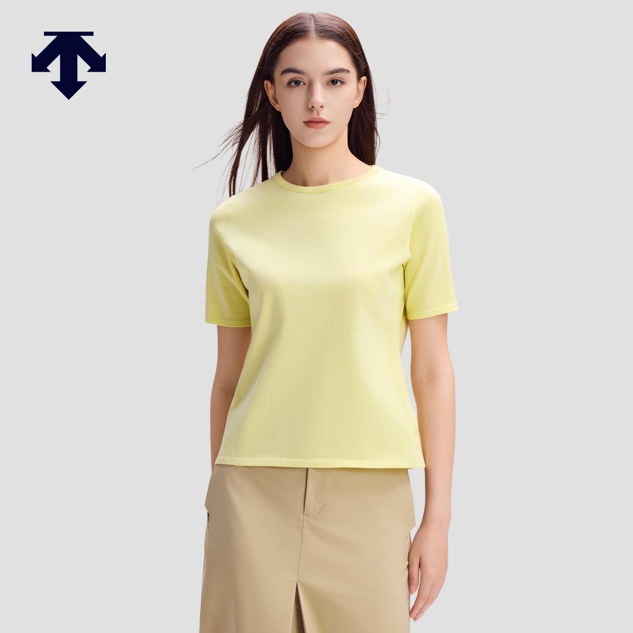 DESCENTE迪桑特DUALIS系列都市通勤女士短袖针织衫